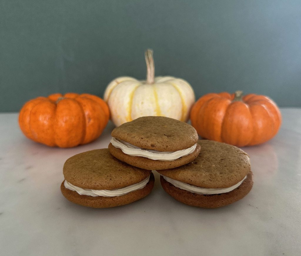 Pumpkin Cookie Sandwiches with Cream Cheese Buttercream&nbsp;Filling