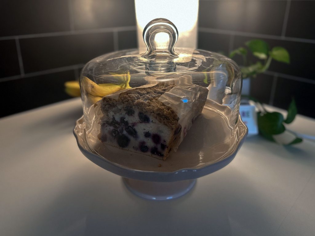 Blueberry Sour Cream Loaf with Crunchy Streusel Topping